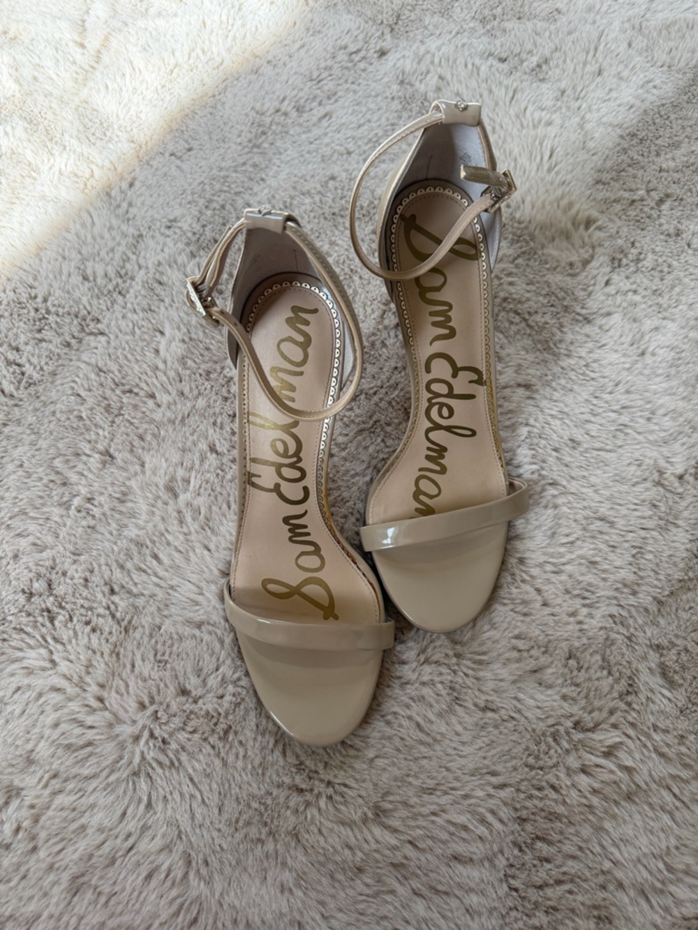 Sam Edelman ARIELLA Nude Stiletto Heel Ankle Strap Dress Sandals